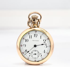 Waltham Gold Filled Openface 15 Jewel Pocket Watch