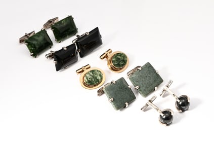 Five Pair Of Sterling Silver Cufflinks Including Destino Cufflinks 1/20 12 Gold Filled