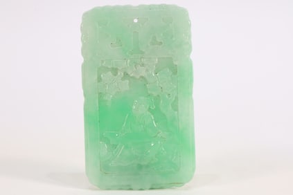 Jadeite Carved Character Pattern Pendant