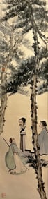 Fu Baoshi mark, Chinese Scholars Painting, Ink and Color on Paper, Hanging Scroll