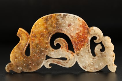 Jade Carved Dragon Shape Bi