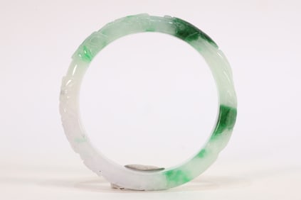Jadeite Carved Dragon Pattern Bangle