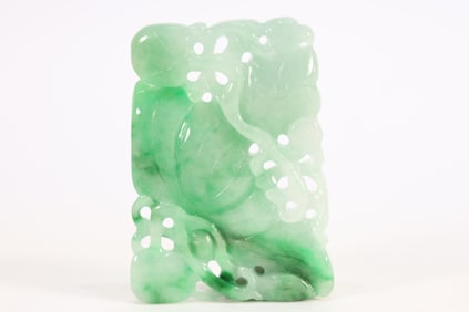 Jadeite Carved Flower Pattern Pendant