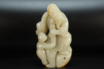 Jade Carved Character Shape Ornament