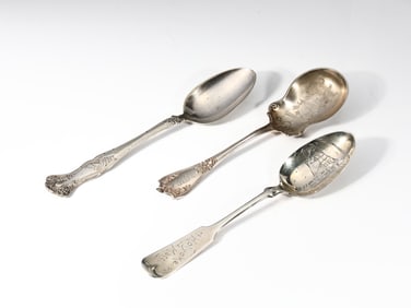 Three Vintage Sterling Silver Spoons By Wallace & Son, Roger Bros,