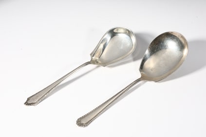 Two Sterling Silver Serving Spoons By National Silver, Towle Virginia