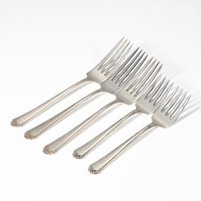National Silver Co. Sterling Silver Gadroon Pattern Forks Set Of 5