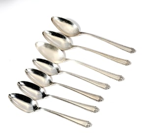 National Silver Co. Sterling Silver Gadroon Pattern Spoons Set Of 7