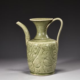 Chinese Porcelain Yaozhou Kiln Green Glazed Flower Pot
