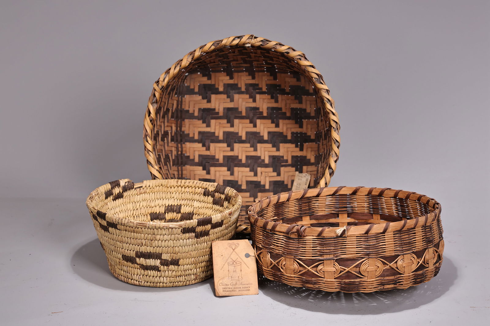 Three Choctaw Indian Native American Baskets (1 of 8)
