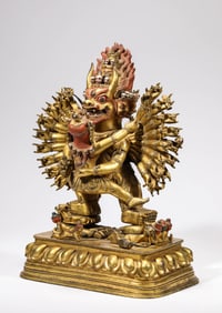 Gilt Bronze Yamantaka Figure Ornamnet