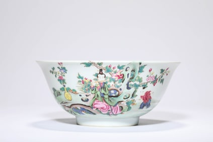 Famille Rose Character Pattern Porcelain Bowl