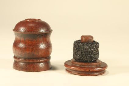 Red Sandalwood Carved Dragon Pattern Thumb Ring