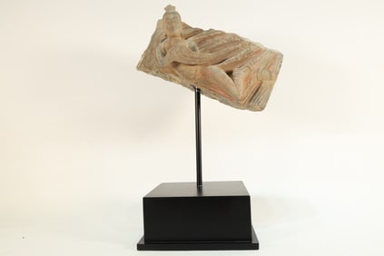 Stone Colour Painted Carved Flying Beauty Figure