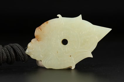 Jade Carved Phoenix Pattern Bi