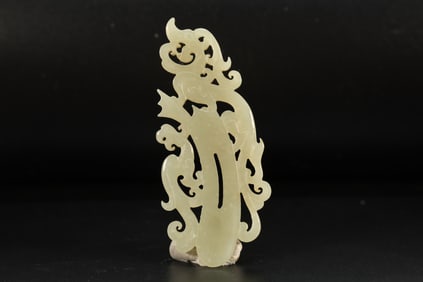 Jade Carved Dragon Shape Bi