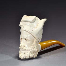 Meerschaum Pipe Men Head Tobacco With Fitted Case