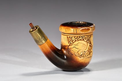 Meerschaum Pipe Elk Buck Deer Motif Deep Bowl