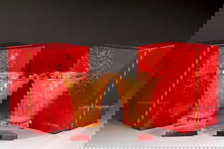 Pair Of Liuli Living Glass Art Vase 2017 With Boxes