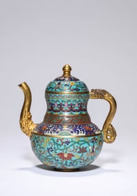 Bronze Cloisonee Flower Pattern Pot