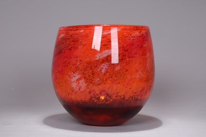 Large Hand Blown Glass Nuvo Signed Art Vase Lithuania