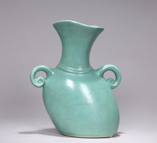 Michael Lambert Signed Celadon Pottery Vase