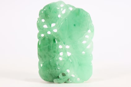 Jadeite Carved Flower Pattern Pendant