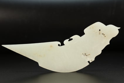 Jade Carved Bird Shape Bi