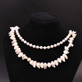 Natural Freshwater Round Pearl Necklace With Baroque Pearls Necklace