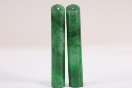 Pair of Jadeite Feather Tube