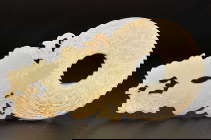 Jade Carved Character Shape Bi