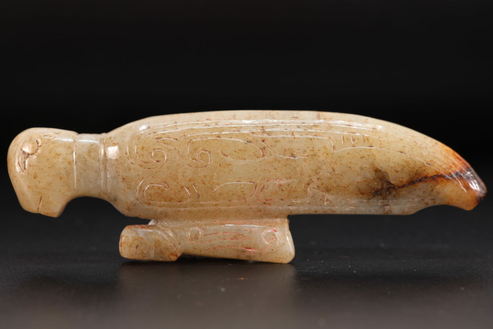 Jade Carved Mantis Shape Ornament (1 of 4)