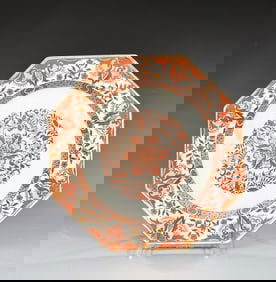 Minton Denmark 19th Rust Octagonal Dinner Plate