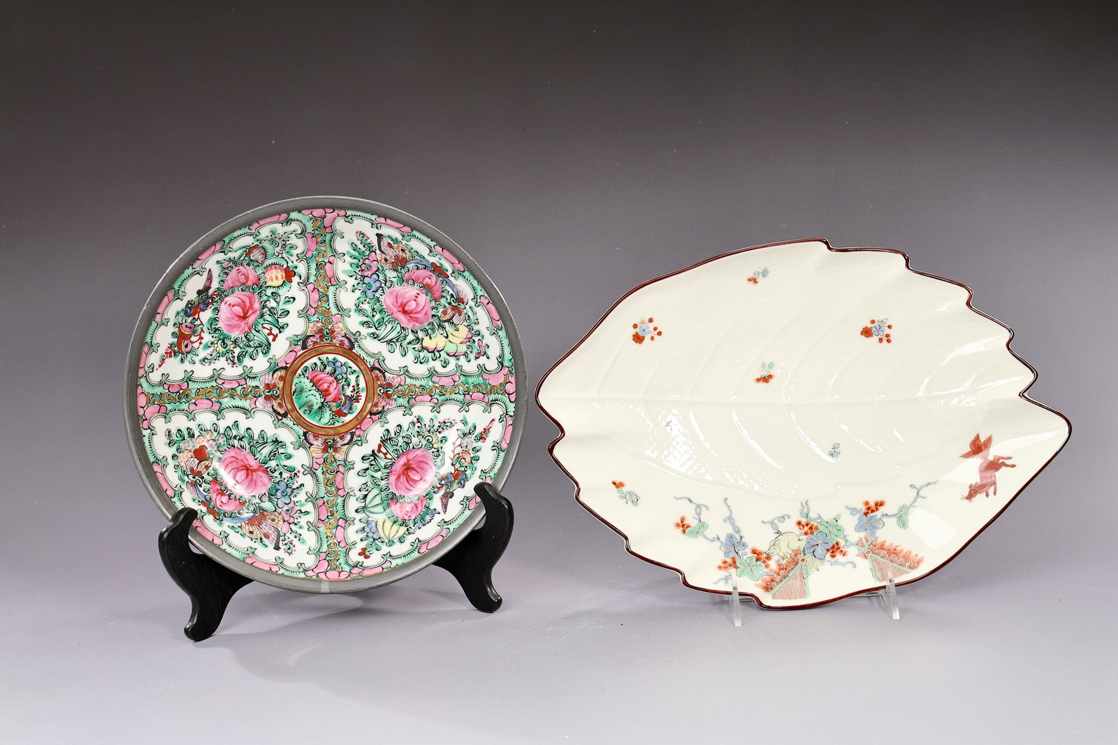 Lenox China Meissen Flying Squirrel Tray And Japanese Famille Rose Medallion Robinson Plate: Lenox China Meissen Flying Squirrel Tray And Japanese Famille Rose Medallion Robinson Plate (32 x 22 x 3 cm, 24 x 5.5 cm)
