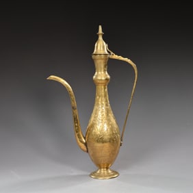 Persian Brass Engraved Water Pitcher