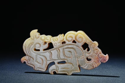 Jade Man with Dragon Pendant