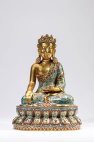 Bronze Cloisonne Buddha Figure