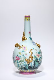 Famille Rose Flower Pattern Porcelain Vase