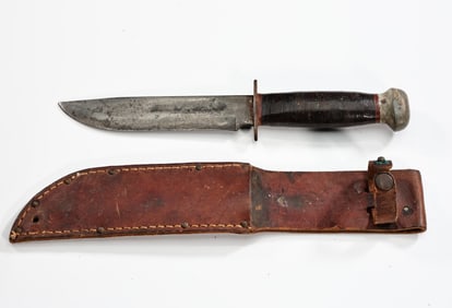 U.S WWII Pal RH-36 Fighting Knife With Leather Sheath