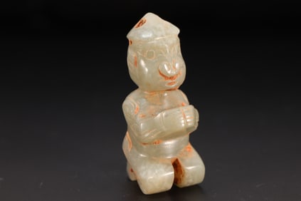 Jade Carved Character Shape Ornament