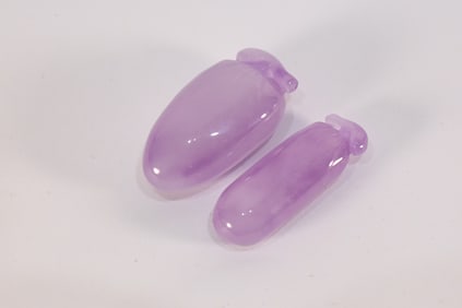 Pair of Jadeite Carved Fruit Shape Earring