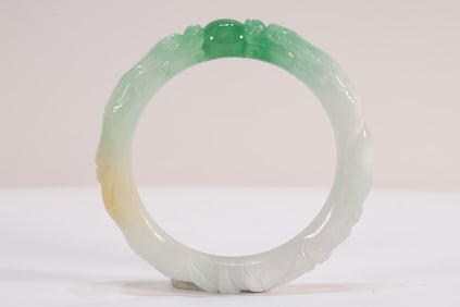 Jadeite Carved Dragon Pattern Bangle
