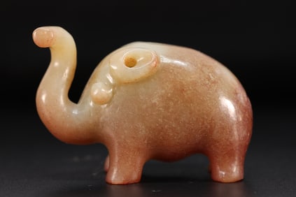 Jade Carved Elephant Shape Ornament