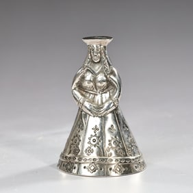 Vintage Peruvian Sterling Silver Woman Table Calling Bell