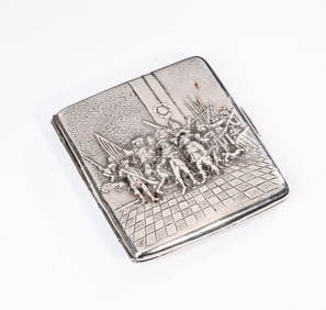 Charles Horner Military Interest Silver Plated Cigarette Case