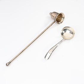 Vintage Sterling Silver Table Items Candle Snuffer And Spoon