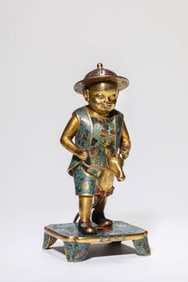 Bronze Cloisonne Child Figure