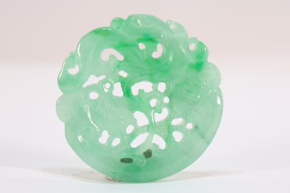 Jadeite Carved Dragon Pattern Pendant