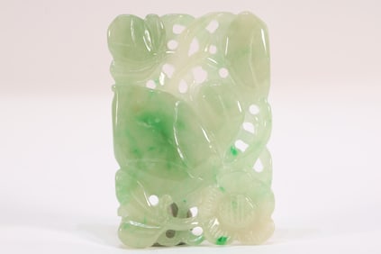 Jadeite Carved Flower Pattern Pendant