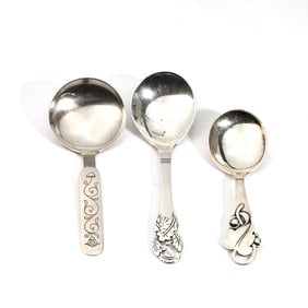 Three Sterling Silver Caddy Spoons